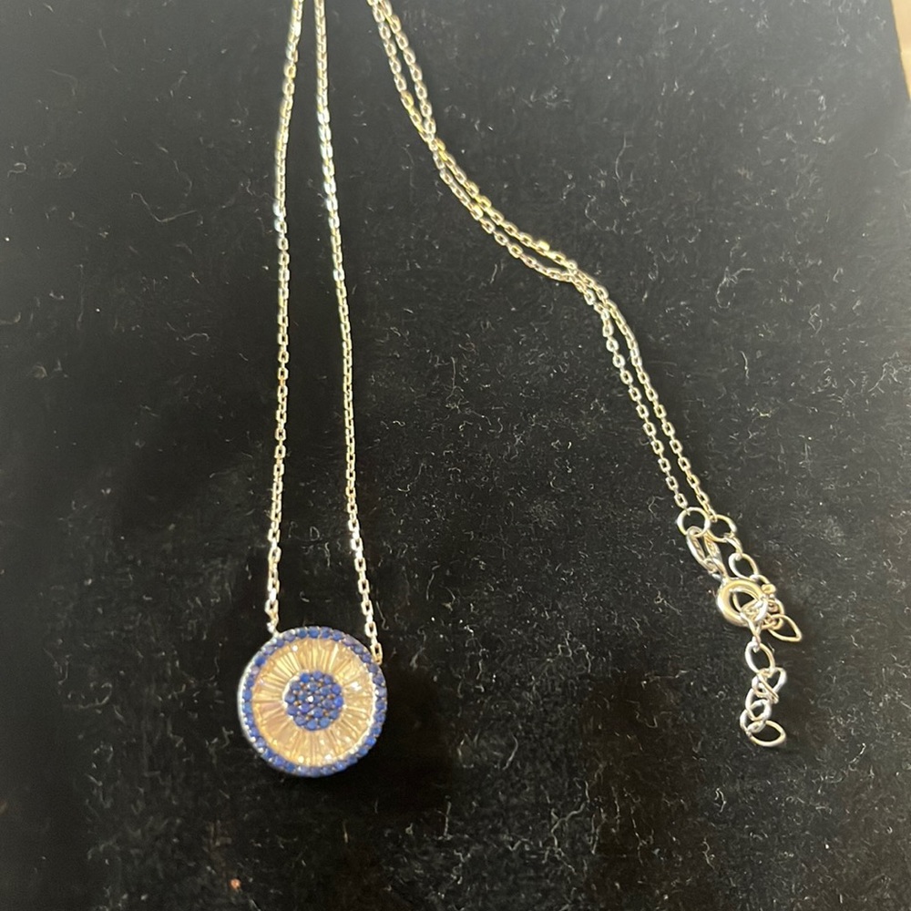 Blue and silver necklace / earrings set